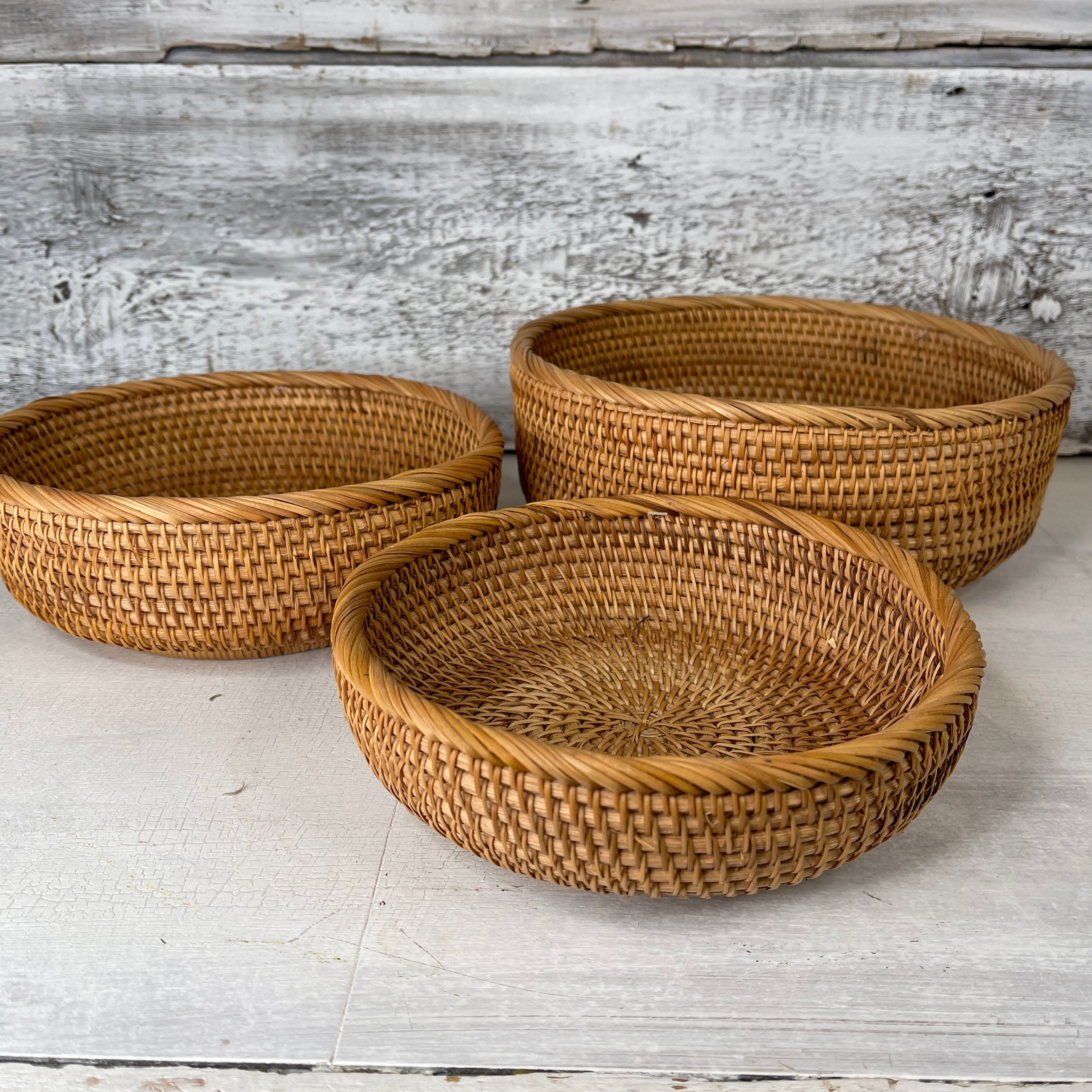 Vietnam Handmade Round Basket, Woven Basket, Woven Basket, Rustic