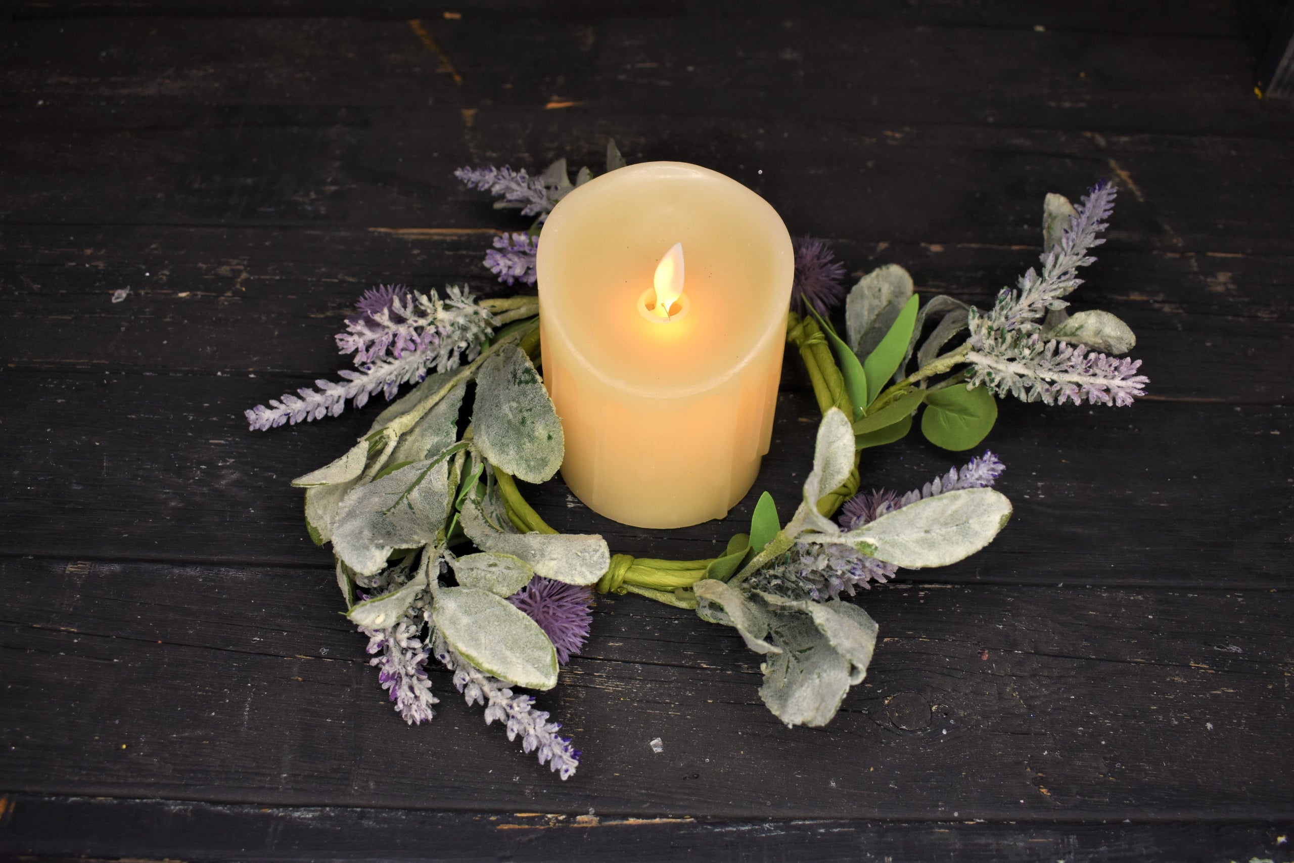 Lambs ear candle ring shop