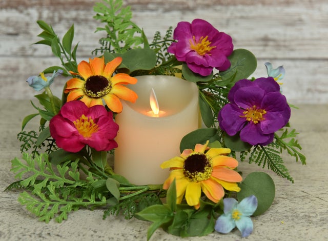 Silk candle rings top